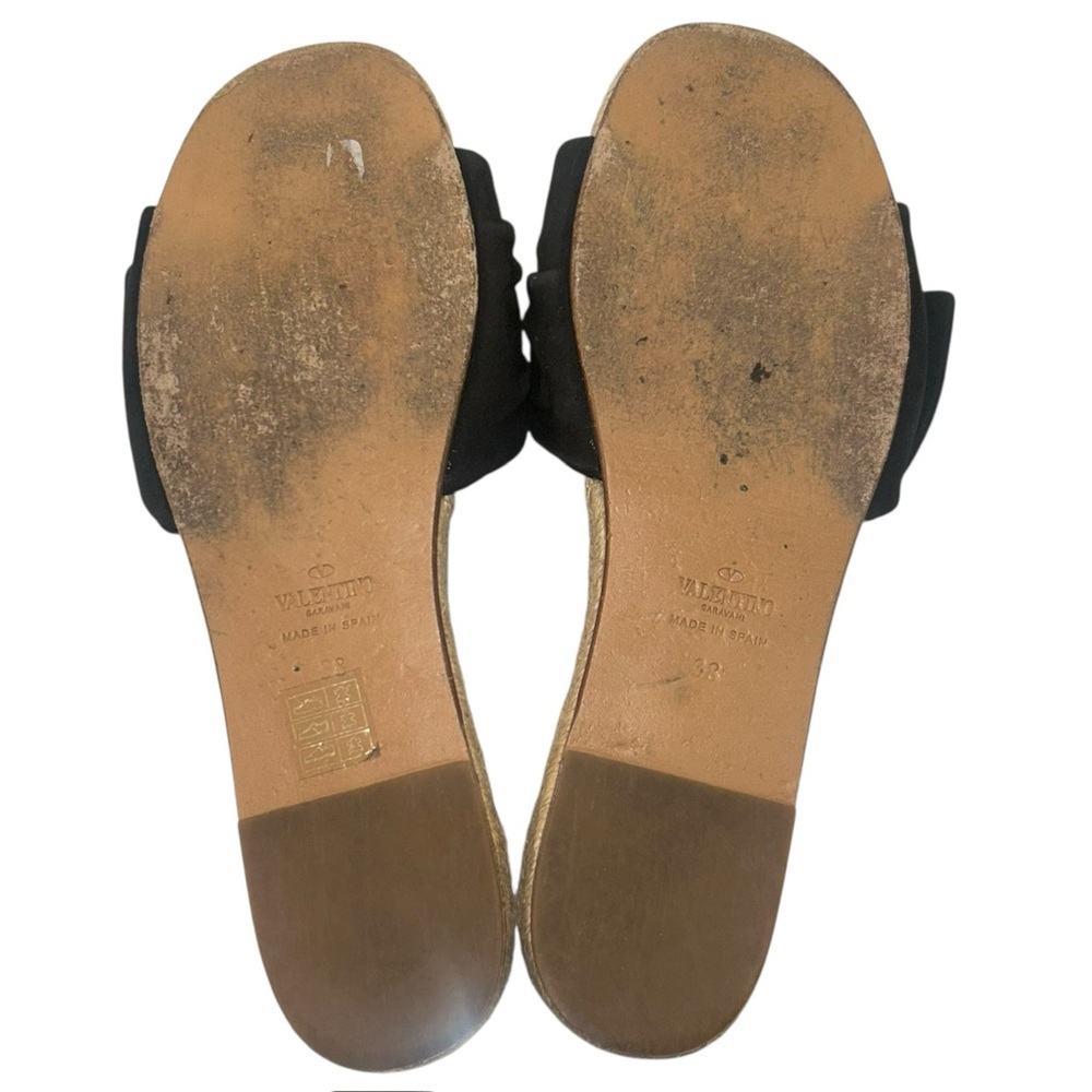 Valentino Suede Bow Vamp Espadrille Flat Slide Sandals, Size 38 - Picture 7 of 7